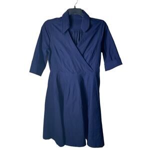 Miusol Fit & Flare Dress Womens XL 3/4 Sleeve V-Neck Stretch Casual Officewear